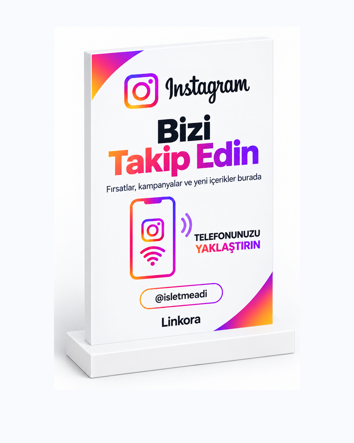 Linkora Standlı Instagram Takip Kartı