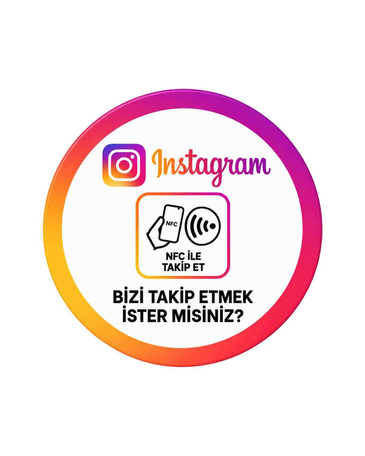 Linkora Instagram Takip NFC Kartı - Yuvarlak