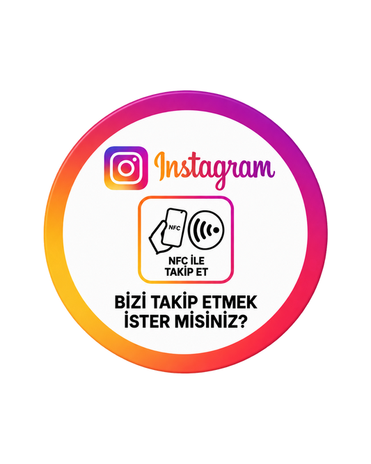 Linkora Instagram Takip NFC Kartı - Yuvarlak