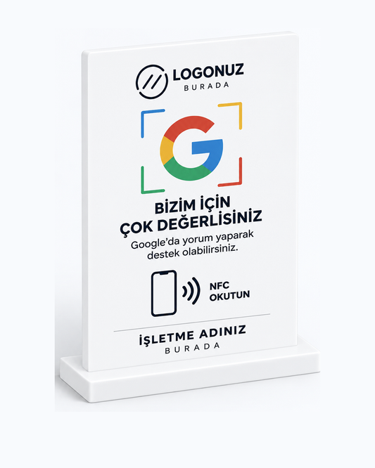 Linkora Kişiselleştirilebilir Standlı Google Yorum Kartı