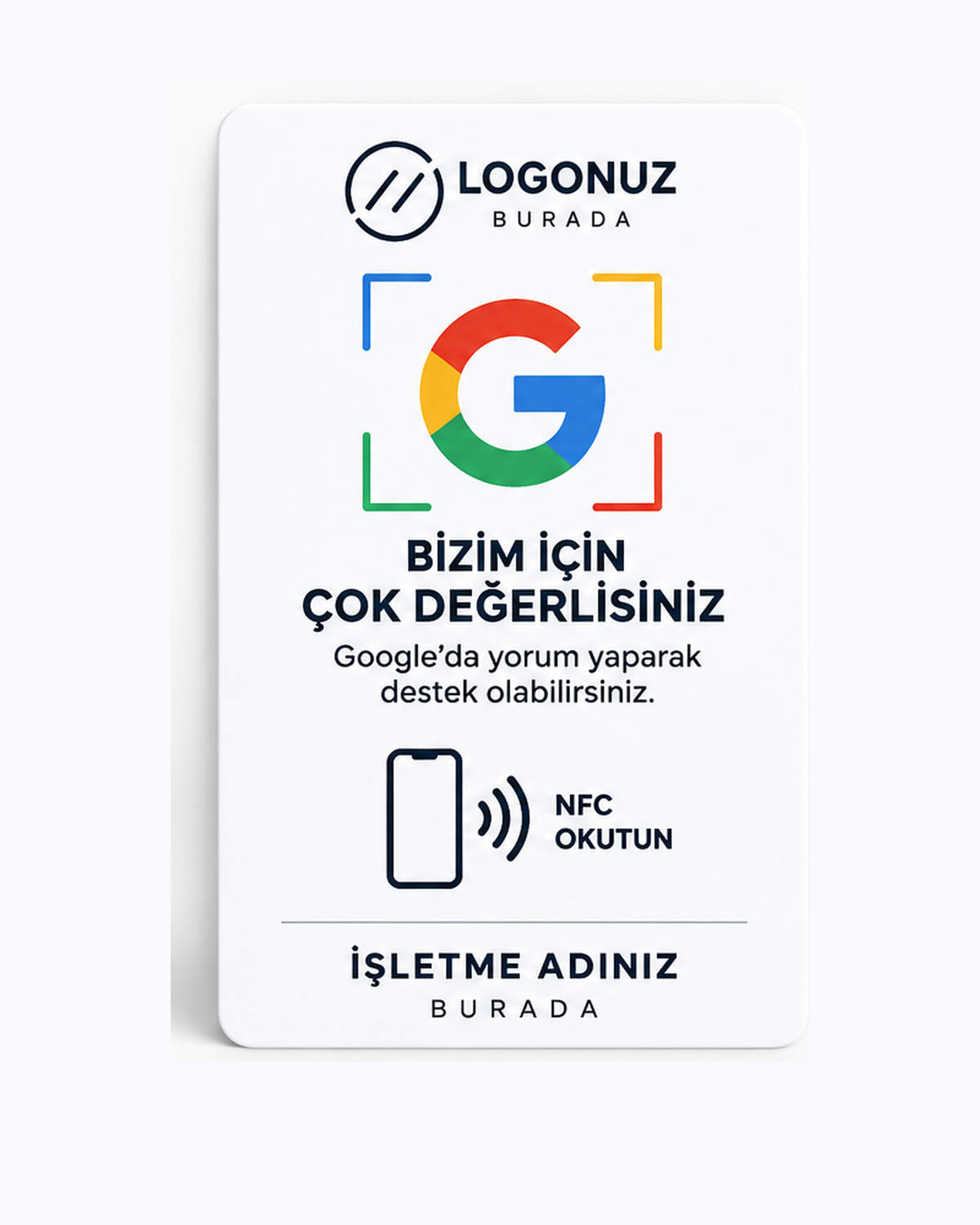Linkora Kişiselleştirilebilir Google Yorum Kartı