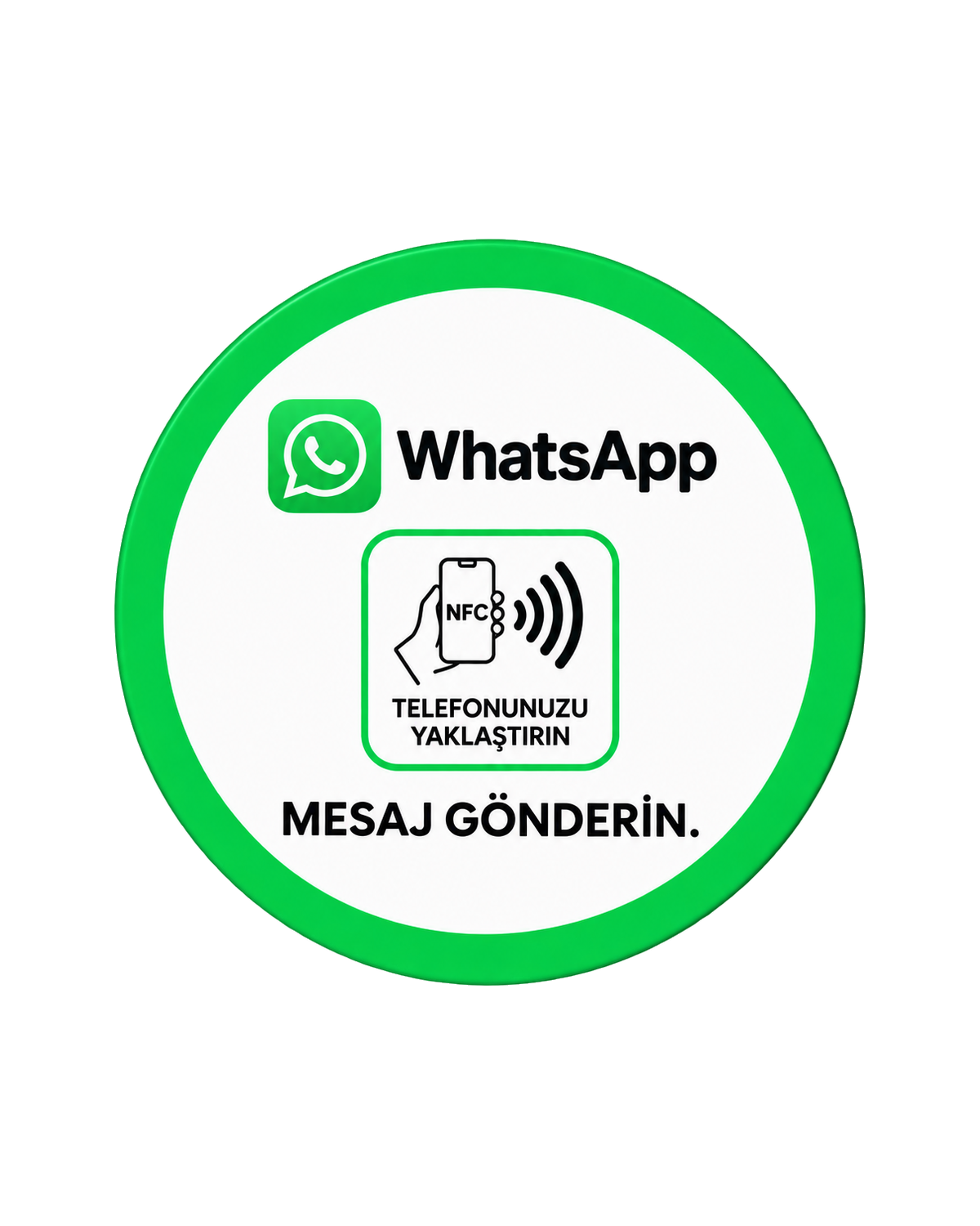 Linkora WhatsApp İletişim NFC Kartı - Yuvarlak